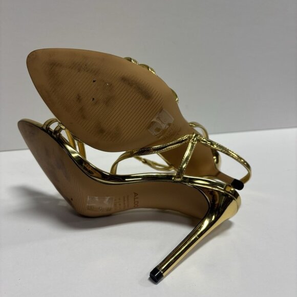Aldo Women’s Twila, Gold Ankle Strap Sandals, Size 8 M - Picture 5 of 6